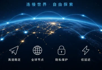 尔湾云机场品牌海报，深色地球与光线网络，线路说明用图