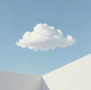 尔湾云机场品牌插画，纸面上的一朵白云
